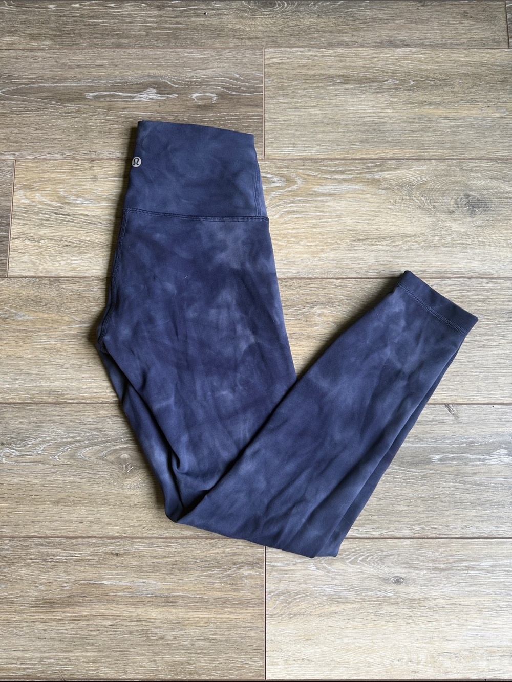 Lululemon Athletica Navy Tie-Dye Wonder Train Leggings